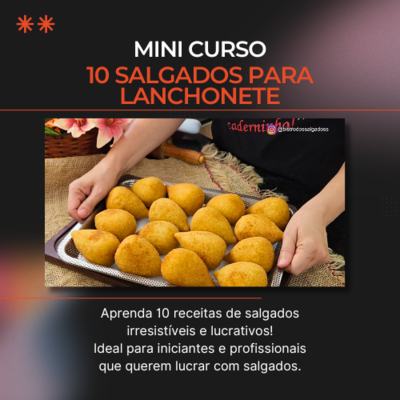 Uma mulher segurando uma bandeja de salgados (coxinha)